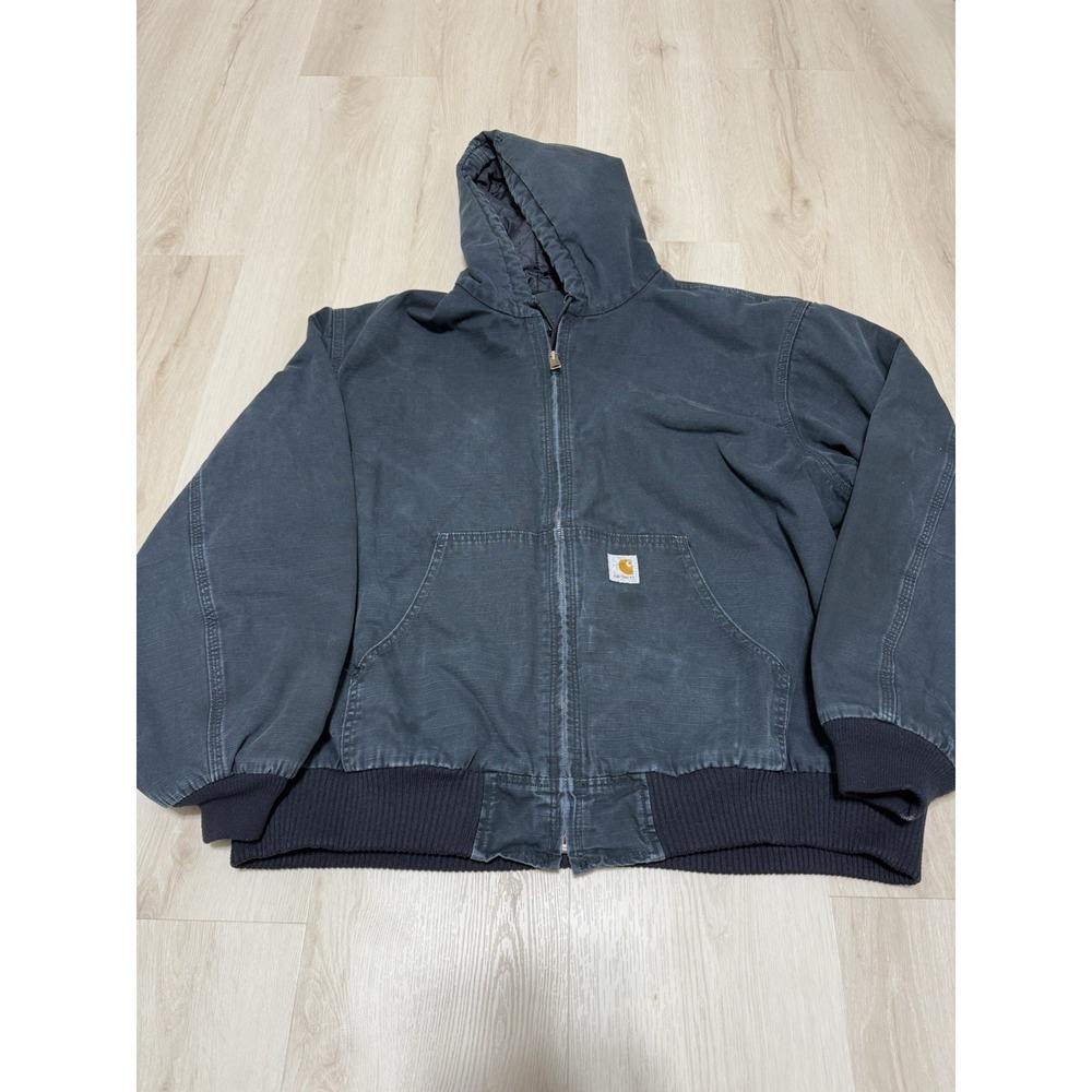 Vintage Black Faded Distressed Carhartt Active Jacket Mens 2XL J140